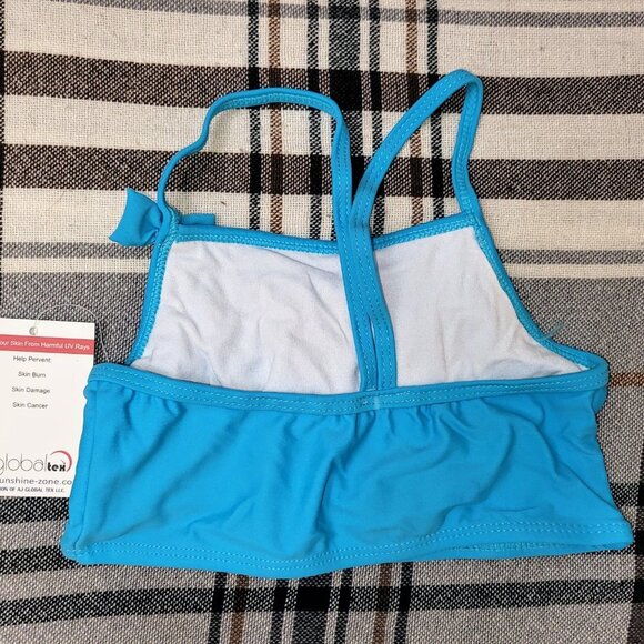 2-Piece Girl Tankini, Sunshine Zone, Neon Blue - Picture 2 of 3